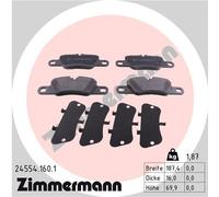 ZIMMERMANN 24554.160.1 Kit pastiglie freno, Freno a disco per PORSCHE
