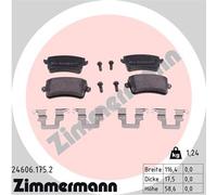 ZIMMERMANN 24606.175.2 Kit pastiglie freno, Freno a disco per AUDI