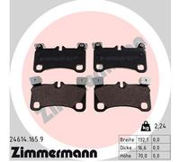 ZIMMERMANN 24614.165.9 Kit pastiglie freno, Freno a disco per AUDI,PORSCHE,VW