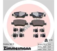 ZIMMERMANN 24664.160.2 Kit pastiglie freno, Freno a disco per TOYOTA