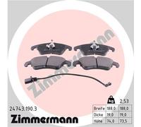 ZIMMERMANN 24743.190.3 Kit pastiglie freno, Freno a disco per AUDI,AUDI (FAW)