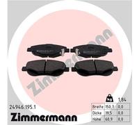 ZIMMERMANN 24946.195.1 Kit pastiglie freno, Freno a disco per TOYOTA