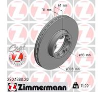 ZIMMERMANN 250.1380.20 Disco freno per FORD