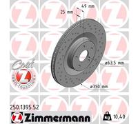 2x ZIMMERMANN 250.1395.52 Disco freno per FORD FOCUS III 350mm