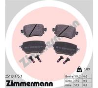 ZIMMERMANN 25110.175.1 Kit pastiglie freno, Freno a disco per AUDI,SEAT,SKODA,VW