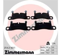ZIMMERMANN 25143.160.1 Kit pastiglie freno, Freno a disco per PORSCHE