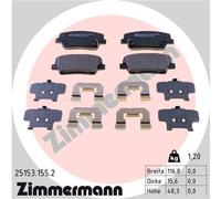 ZIMMERMANN 25153.155.2 Kit pastiglie freno, Freno a disco per GENESIS,HYUNDAI,KI