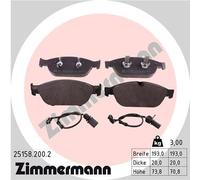 ZIMMERMANN 25158.200.2 Kit pastiglie freno, Freno a disco per AUDI,AUDI (FAW),VW