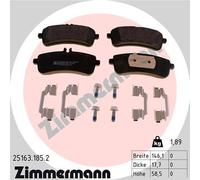 ZIMMERMANN 25163.185.2 Kit pastiglie freno, Freno a disco per MERCEDES-BENZ