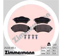 ZIMMERMANN 25220.185.1 Kit pastiglie freno, Freno a disco per CITROËN