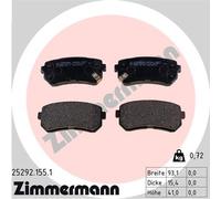ZIMMERMANN 25292.155.1 Kit pastiglie freno, Freno a disco per HYUNDAI,HYUNDAI (B