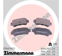 ZIMMERMANN 25540.145.1 Kit pastiglie freno, Freno a disco per MAZDA,MAZDA (CHANG