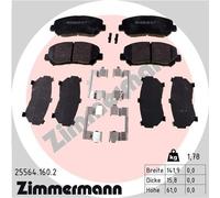 ZIMMERMANN 25564.160.2 Kit pastiglie freno, Freno a disco per MAZDA