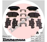 ZIMMERMANN 25644.175.2 Kit pastiglie freno, Freno a disco per HYUNDAI,KIA