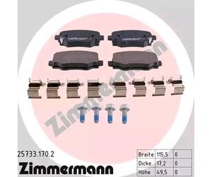 ZIMMERMANN 25733.170.2 Kit pastiglie freni