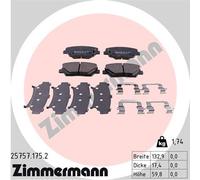 ZIMMERMANN 25757.175.2 Kit pastiglie freno, Freno a disco per KIA