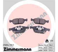 ZIMMERMANN 25804.170.1 Kit pastiglie freno, Freno a disco per HONDA