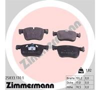 ZIMMERMANN 25833.170.1 Kit pastiglie freno, Freno a disco per CITROËN,PEUGEOT,PE