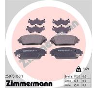 ZIMMERMANN 25875.160.1 Kit pastiglie freno, Freno a disco per MAZDA,MAZDA (CHANG