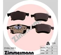 ZIMMERMANN 25906.200.1 Kit pastiglie freno, Freno a disco per FIAT