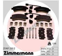 ZIMMERMANN 25987.200.2 Kit pastiglie freno, Freno a disco per CITROËN,FIAT,PEUGE
