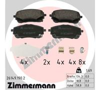 ZIMMERMANN 26149.190.2 Kit pastiglie freno, Freno a disco per SUZUKI,TOYOTA