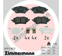 ZIMMERMANN 26153.160.2 Kit pastiglie freno, Freno a disco per MAZDA,SUZUKI,TOYOT