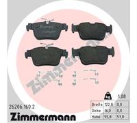 ZIMMERMANN 26206.160.2 Kit pastiglie freno, Freno a disco per AUDI,AUDI (FAW),CU