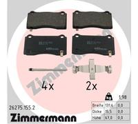 ZIMMERMANN 26275.155.2 Kit pastiglie freno, Freno a disco per TESLA