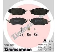 ZIMMERMANN 26620.180.2 Kit pastiglie freno, Freno a disco per CITROËN,DS,OPEL,PE