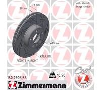 ZIMMERMANN 2X DISCHI FRENANTI Ø 340 Ventilati Fessurati Per BMW 2