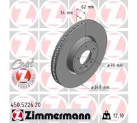 ZIMMERMANN 2X Dischi Freni Anteriore Ø349 Ventilato Per Land Rover Range LW 3.0