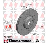 ZIMMERMANN Disco freno 150.2988.52 anteriore ventilazione interna per BMW 7 e Rolls-Royce