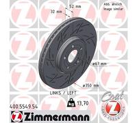 ZIMMERMANN 2x Dischi Freno Anteriore Ventilato Rivestito per Mercedes Gla