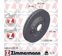 ZIMMERMANN 2x Dischi Freno Anteriore Ventilato Rivestito per Porsche Cayenne 92A