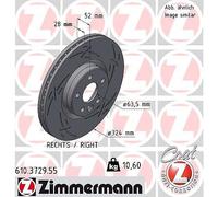 ZIMMERMANN 2x Dischi Freno Anteriore Ventilato Rivestito per Volvo XC60 156