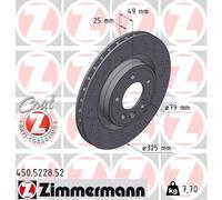ZIMMERMANN 2x Dischi-Freno Ventilato Rivestito per Land Rover Range