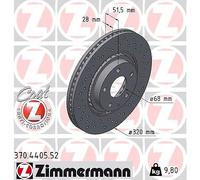 ZIMMERMANN 2x Dischi Frontale Ventilato Rivestito per Mazda CX-5 6 Familiare Kf