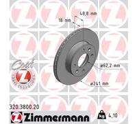 ZIMMERMANN 2x Disco Freni Anteriore Ø241 MM per Hyundai i10 Ba Ia 1.0 1.2 1.1