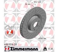 ZIMMERMANN 2x Disco Freni Anteriore Ø390 MM per Mercedes-Benz CLASSE Coupé C216