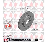 ZIMMERMANN 2X Disco Freno Anteriore Ø256 Mm Per Opel Vectra A 86_ 87_ 1.8I Cat