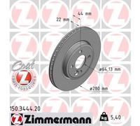 ZIMMERMANN 2X Disco Freno Anteriore Ø280 Mm Per MINI Mini R56 Cooper One R59 R57