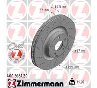 ZIMMERMANN 2X Disco Freno Anteriore Ø344 Mm Per Mercedes-Benz SLK R172 200 250