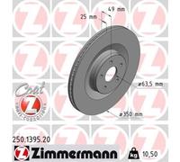 ZIMMERMANN 2X Disco Freno Anteriore Ø350 Ventilato Per Ford Focus III