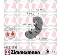 2x Disco freno pieno 600.3201.52 ZIMMERMANN per VW SEAT