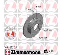 ZIMMERMANN 2X Disco Freno Posteriore Ø245 Mm Per VW Passat Variant 3B6 1.9 TDI