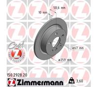 ZIMMERMANN 2x Disco Freno Posteriore Ø259 MM Pieno per Mini F56 Cooper One F55