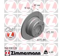 ZIMMERMANN 2X Disco Freno Posteriore Ø272 Mm Voll Per BMW Z3 Roadster E36 1.8I