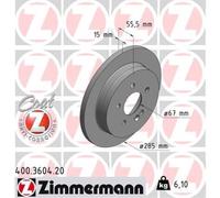 ZIMMERMANN 2x Disco Freno Posteriore Ø285 MM Pieno per Benz M - Classe W163