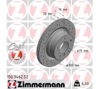 ZIMMERMANN 2x Disco Freno Posteriore Ø300 MM per BMW 1er Cabriolet E88 118i